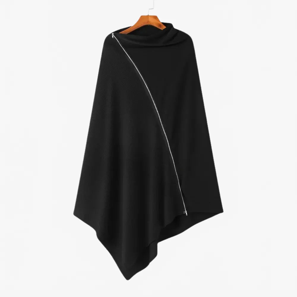 Poncho à capuche zippé élégant pour homme-Poncho Passion