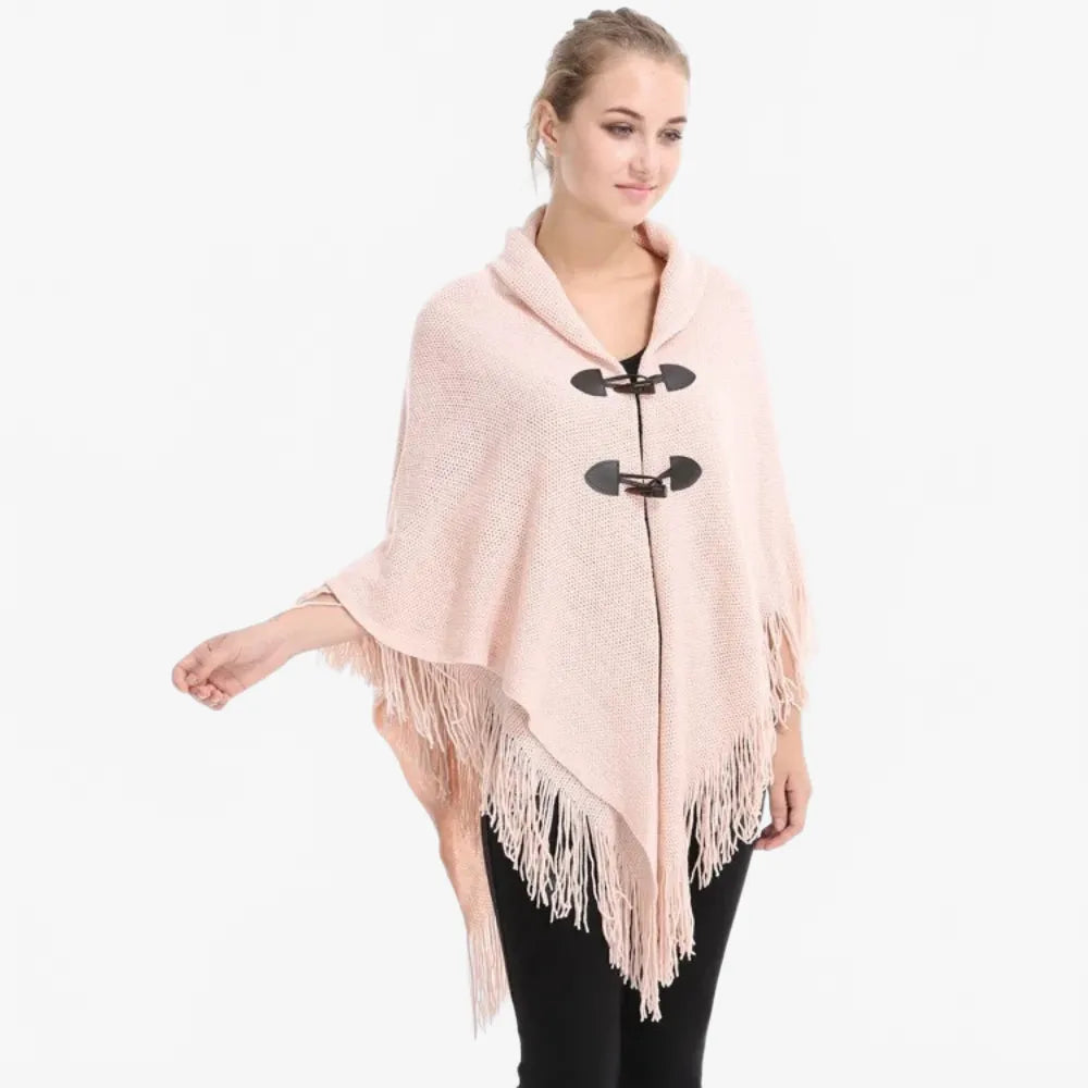 Poncho à franges élégant pour soirée festive-Poncho Passion