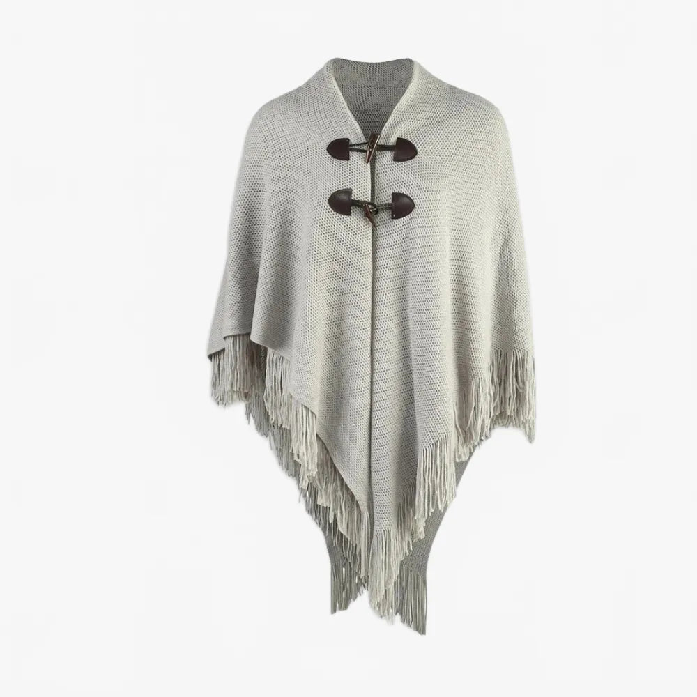 Poncho à franges élégant pour soirée festive-Poncho Passion