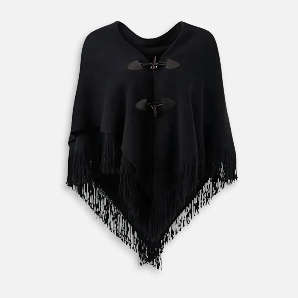 Poncho à franges élégant pour soirée festive-Poncho Passion