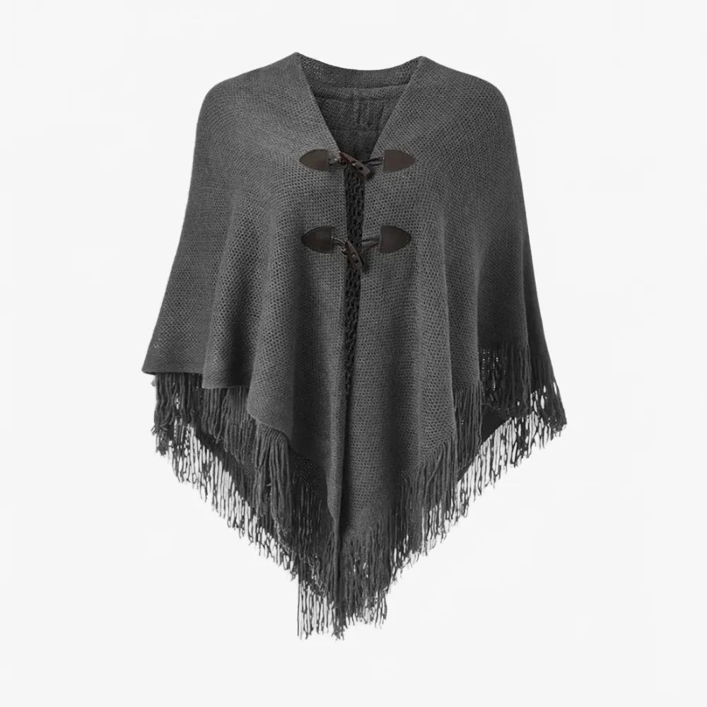 Poncho à franges élégant pour soirée festive-Poncho Passion