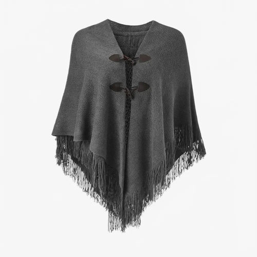 Poncho à franges élégant pour soirée festive-Poncho Passion
