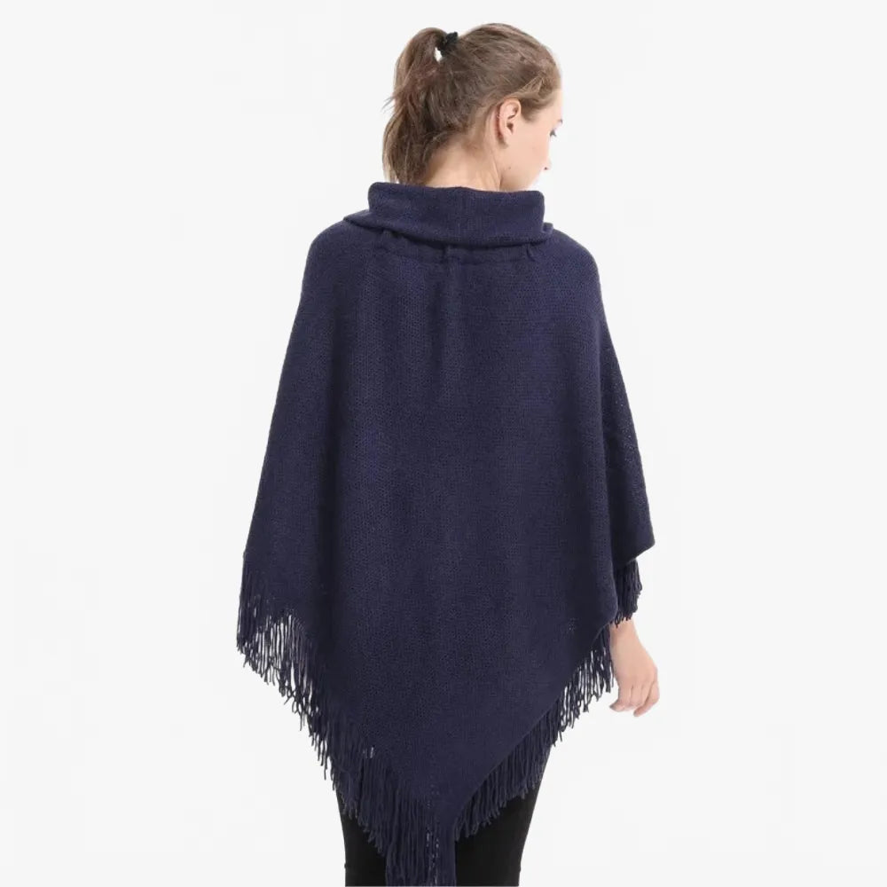 Poncho à franges élégant pour soirée festive-Poncho Passion