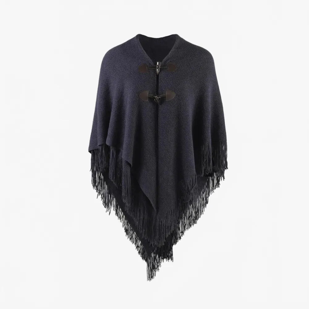 Poncho à franges élégant pour soirée festive-Poncho Passion