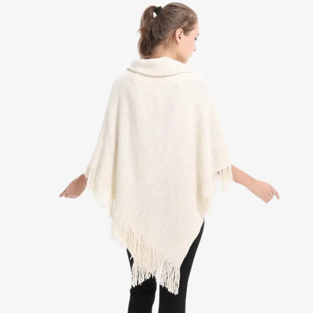 Poncho à franges élégant pour soirée festive-Poncho Passion