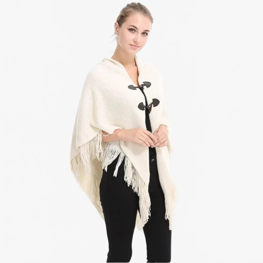 Poncho à franges élégant pour soirée festive-Poncho Passion