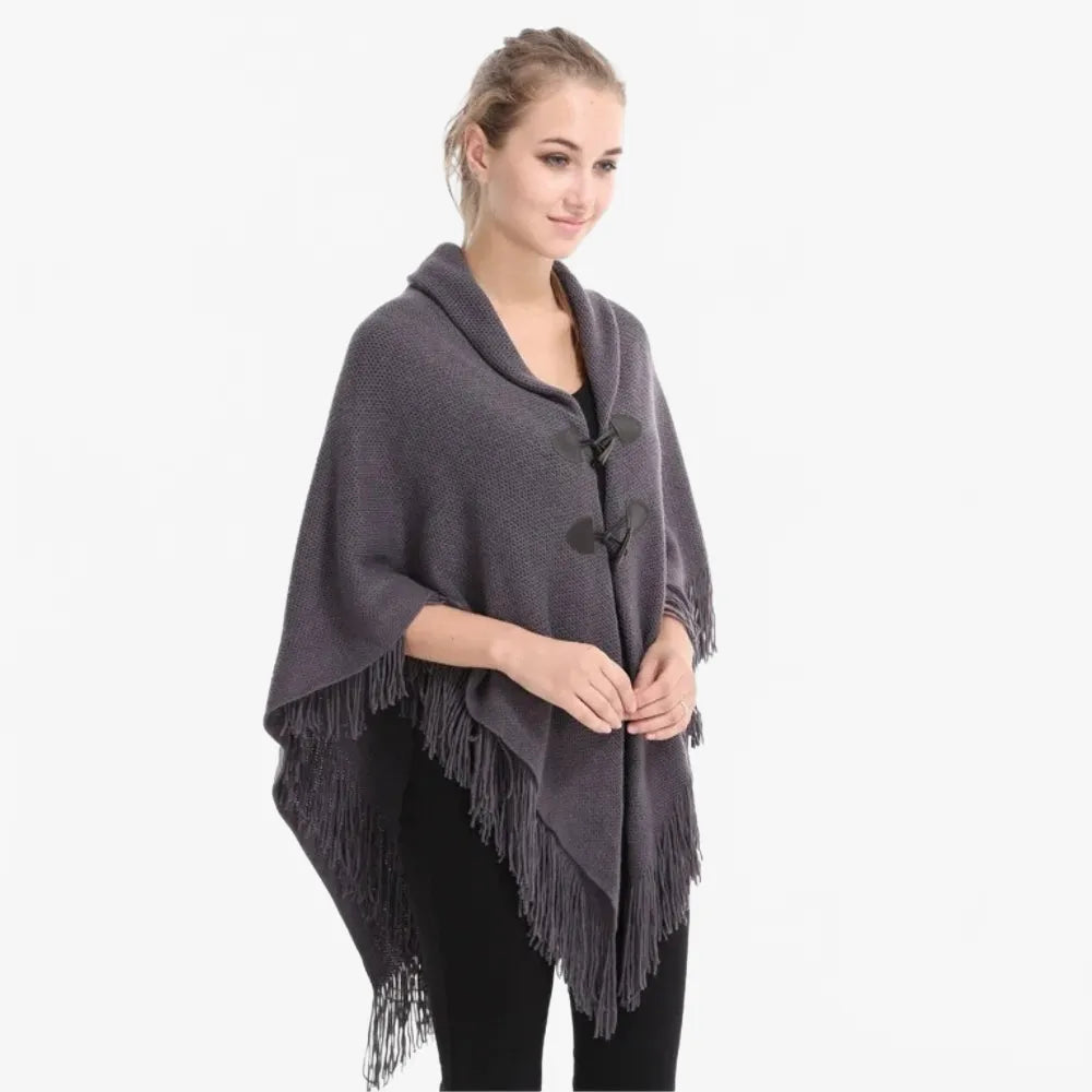 Poncho à franges élégant pour soirée festive-Poncho Passion