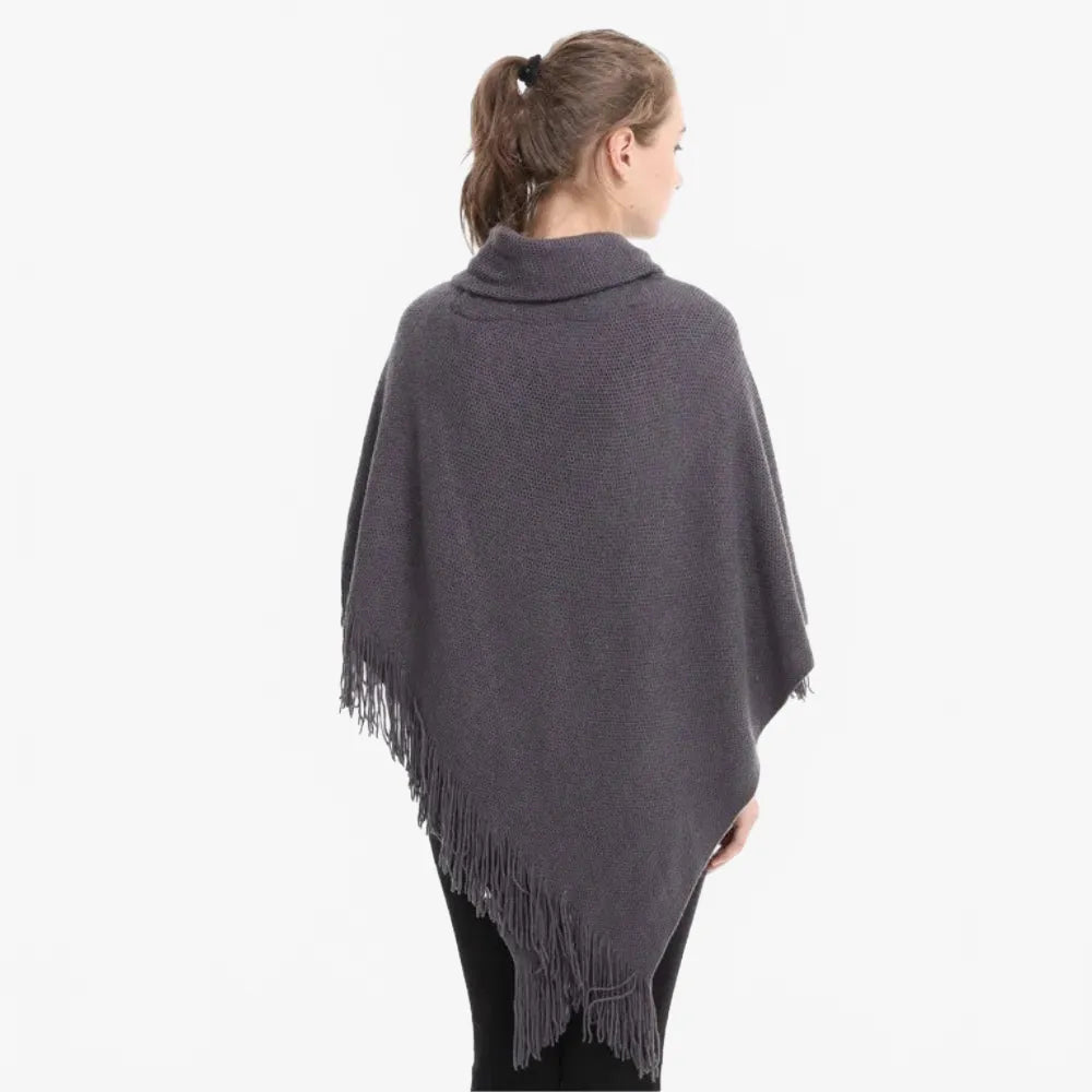 Poncho à franges élégant pour soirée festive-Poncho Passion