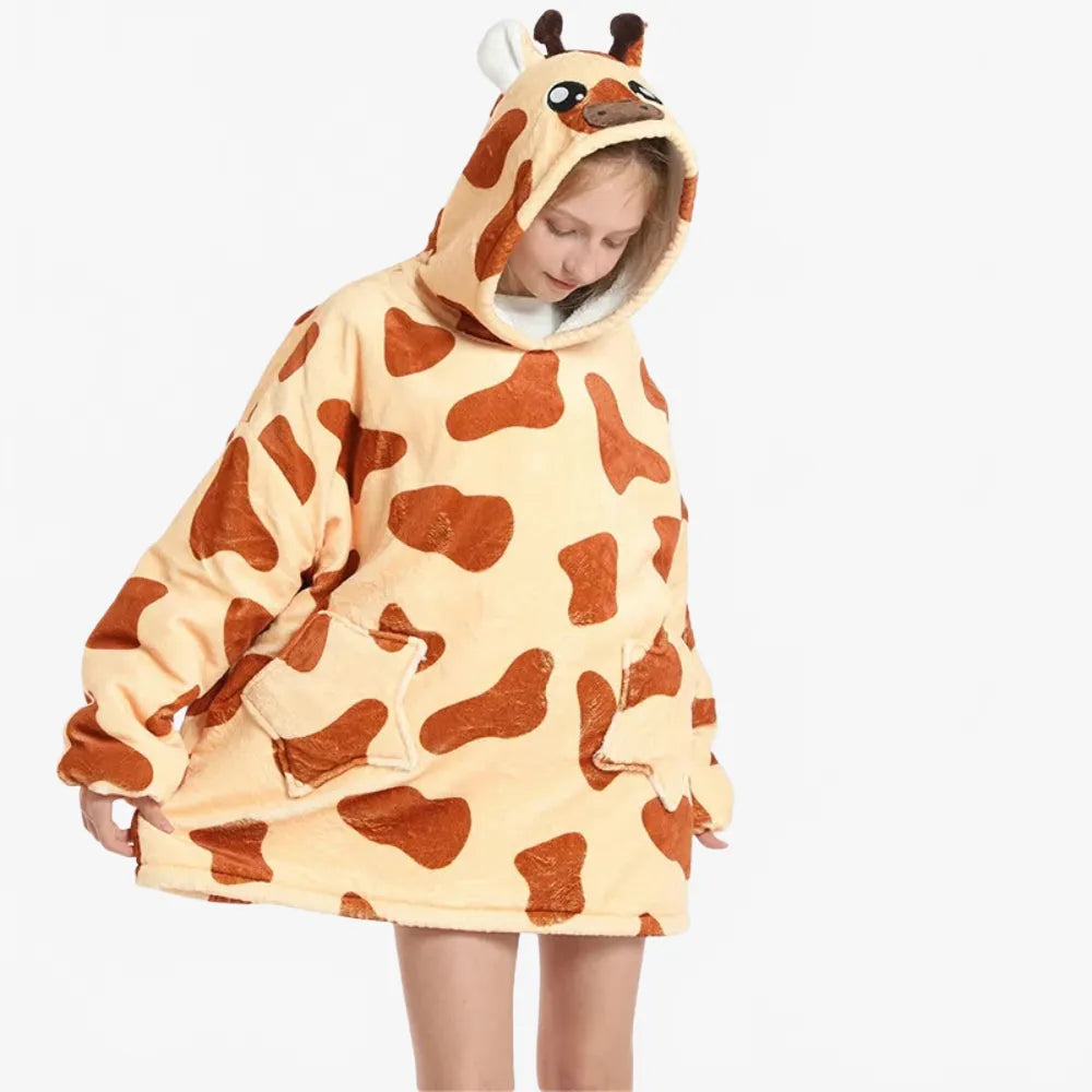 Poncho animal girafe pour cocooning chaleureux-Poncho Passion