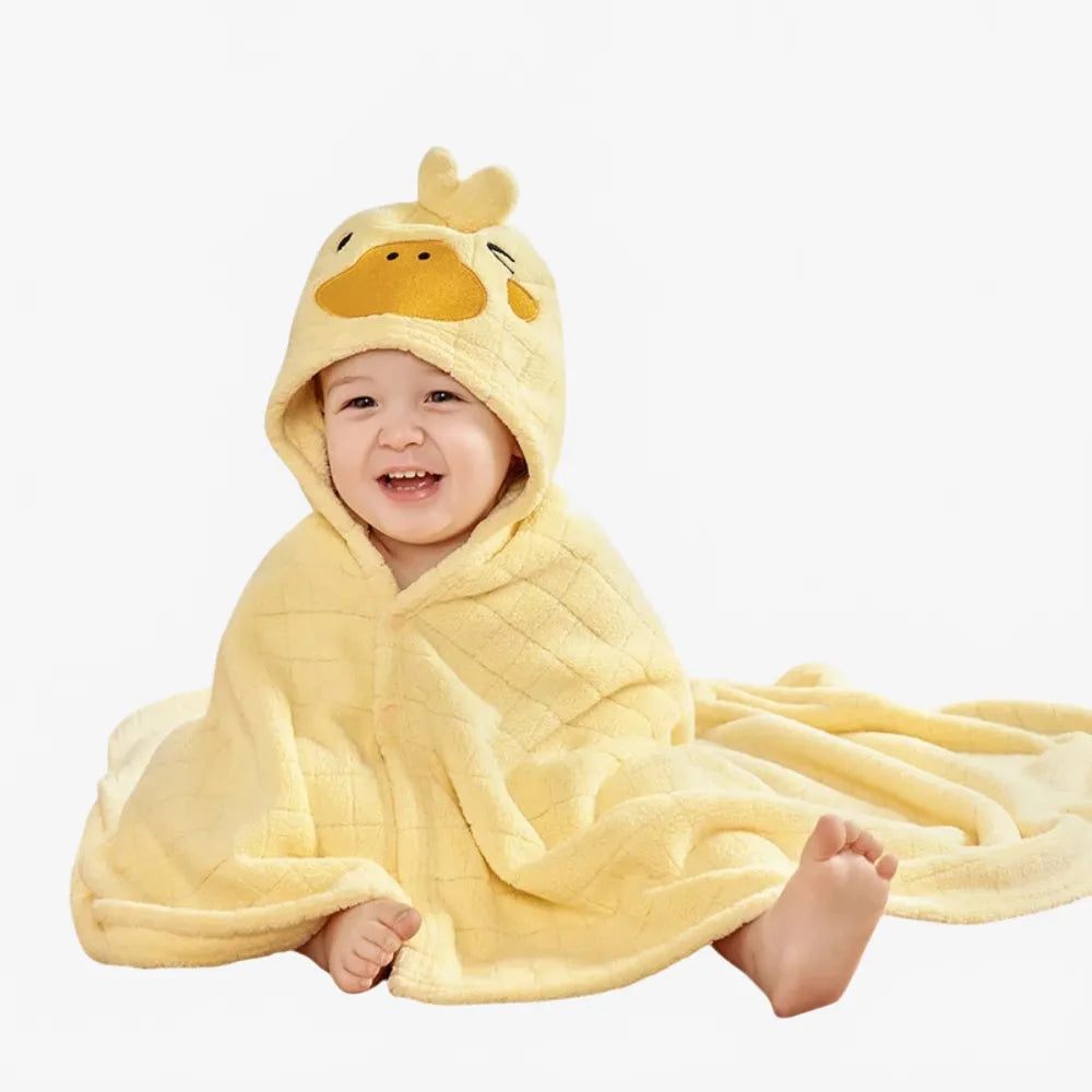 Poncho bain enfant motif canard amusant et coloré-Poncho Passion