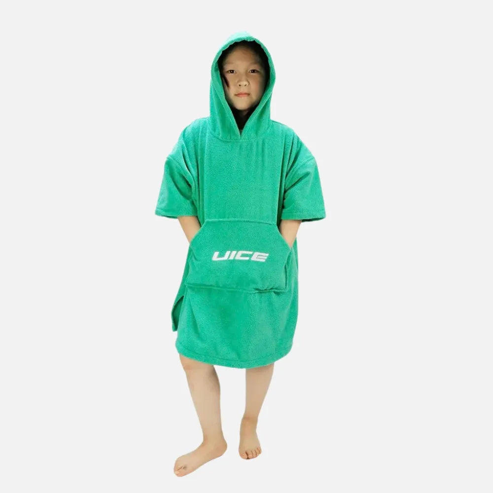 Poncho bain enfant vert plage piscine amusant et coloré-Poncho Passion