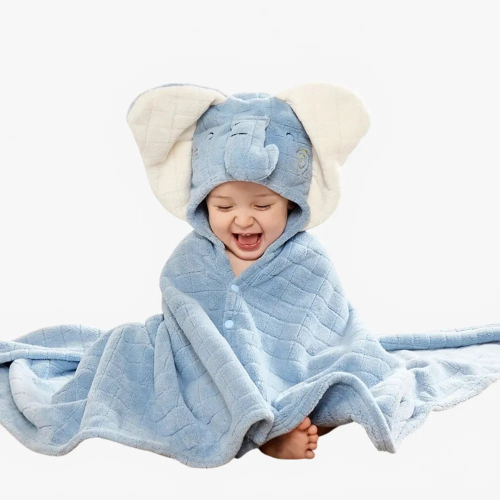 Poncho bébé éléphant mignon pour sortie de bain-Poncho Passion
