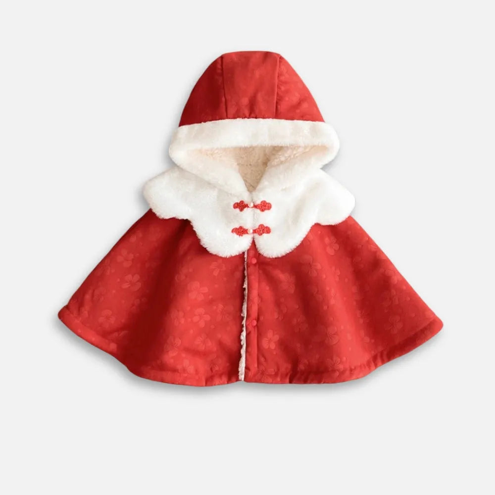Poncho bébé hiver rouge douillet et chaud-Poncho Passion