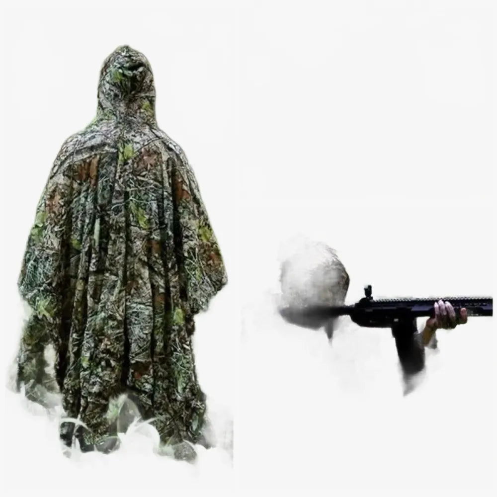 Poncho camouflage feuillu pour chasseur en plein air-Poncho Passion