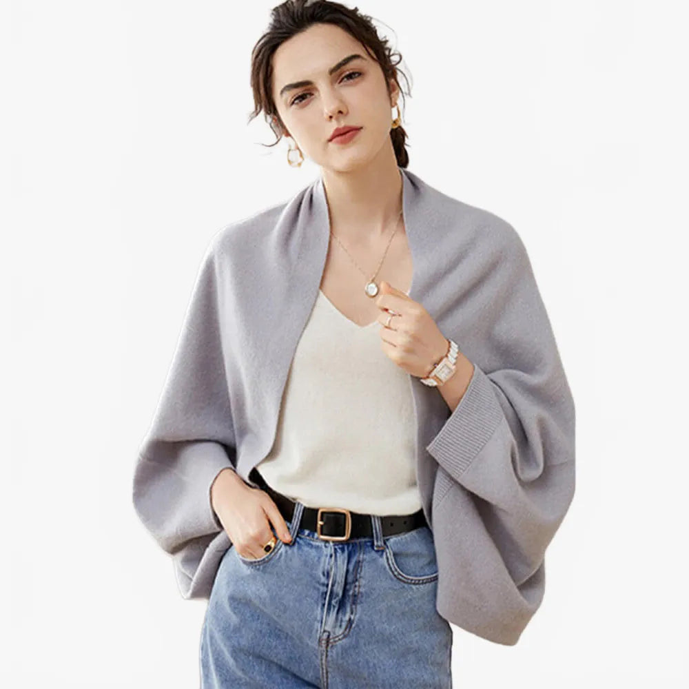 Poncho cardigan élégant et confortable pour toutes saisons-Poncho Passion