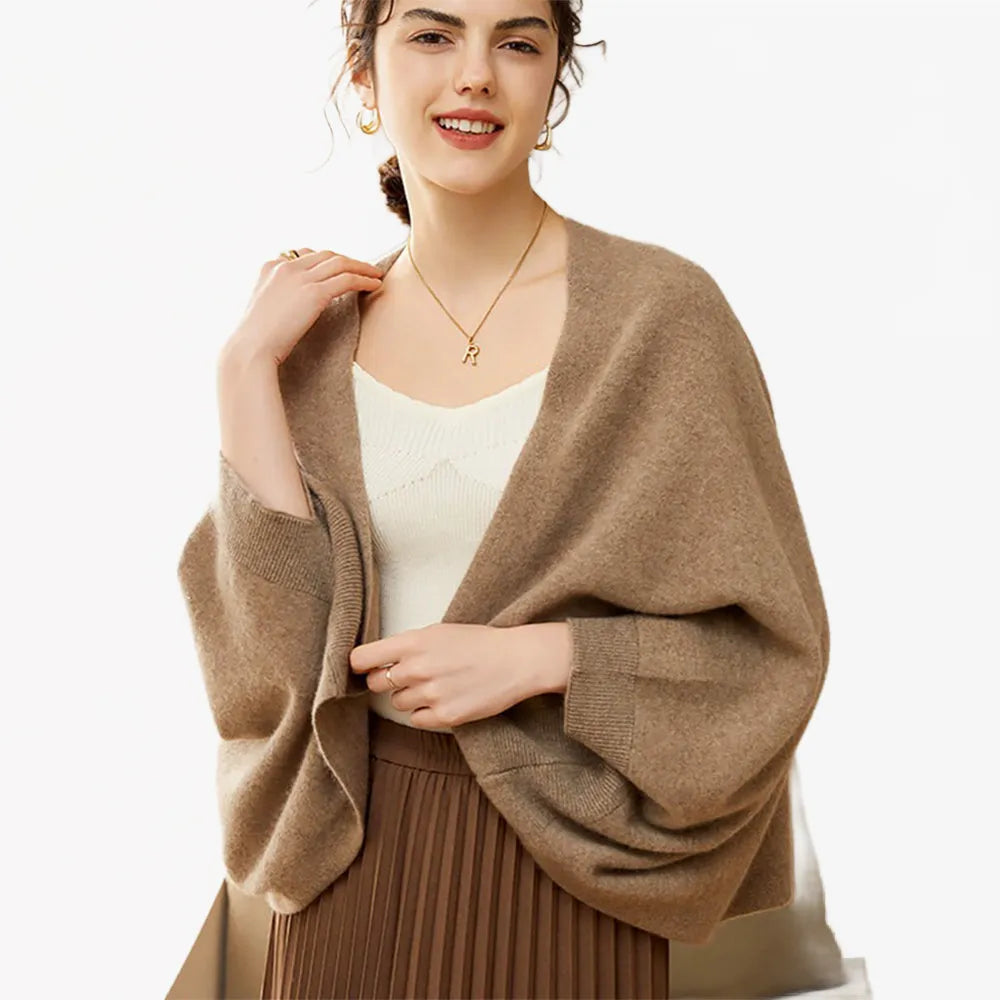 Poncho cardigan élégant et confortable pour toutes saisons-Poncho Passion