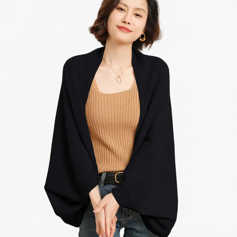 Poncho cardigan élégant et confortable pour toutes saisons-Poncho Passion