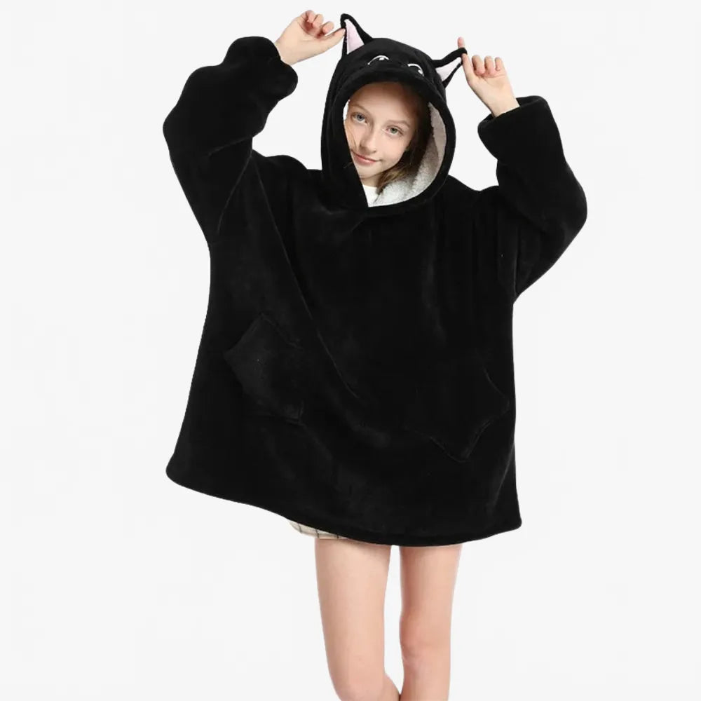 Poncho chat douillet pour soirées cocooning-Poncho Passion