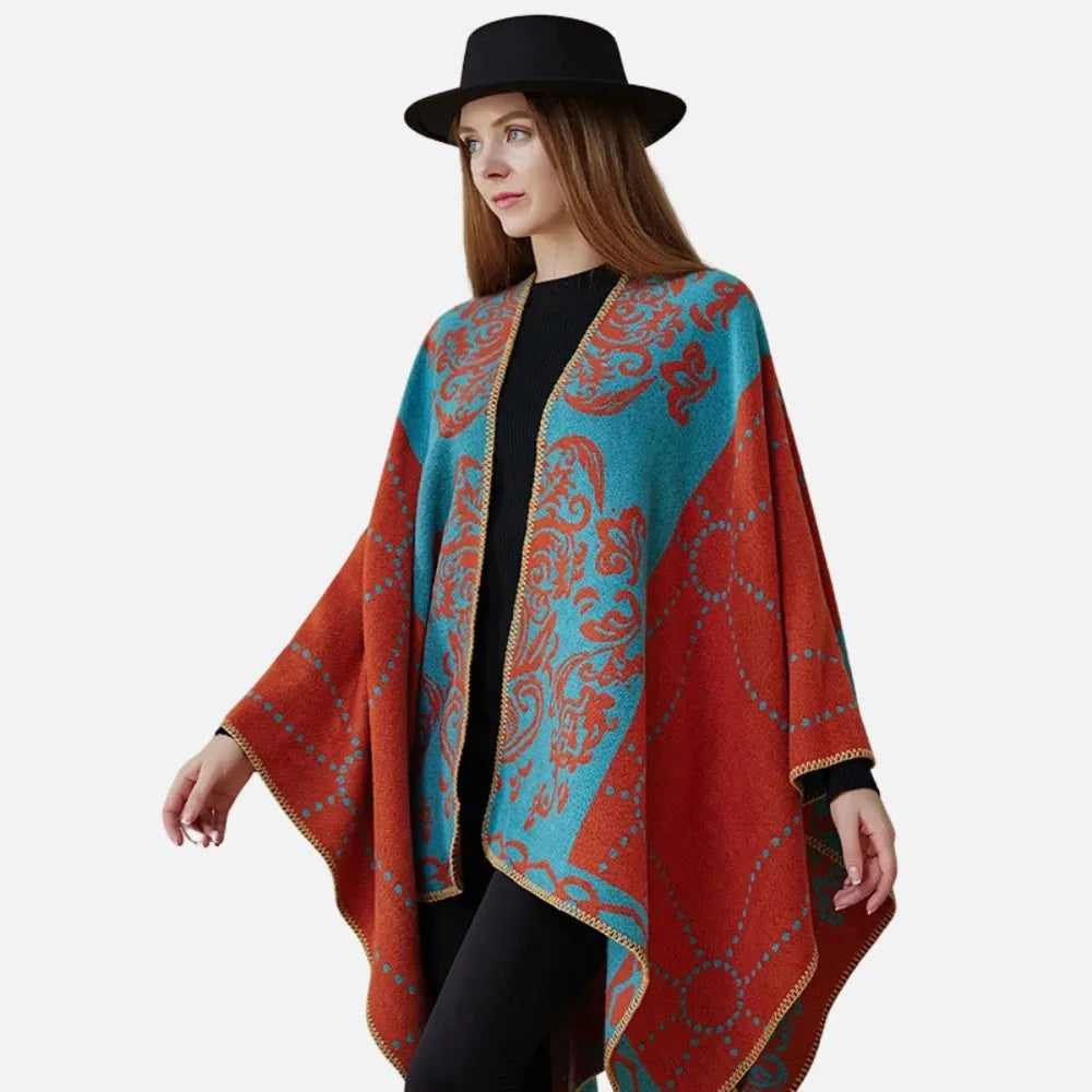 Poncho chaud femme avec capuche pour l'hiver-Poncho Passion