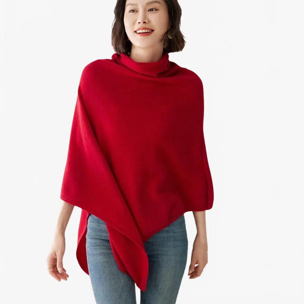 Poncho col roulé élégant pour femme-Poncho Passion
