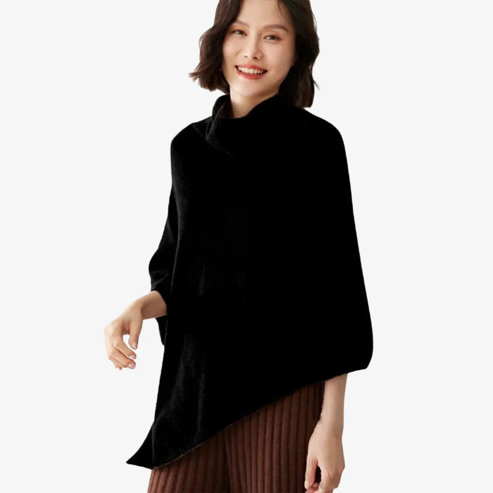 Poncho col roulé élégant pour femme-Poncho Passion
