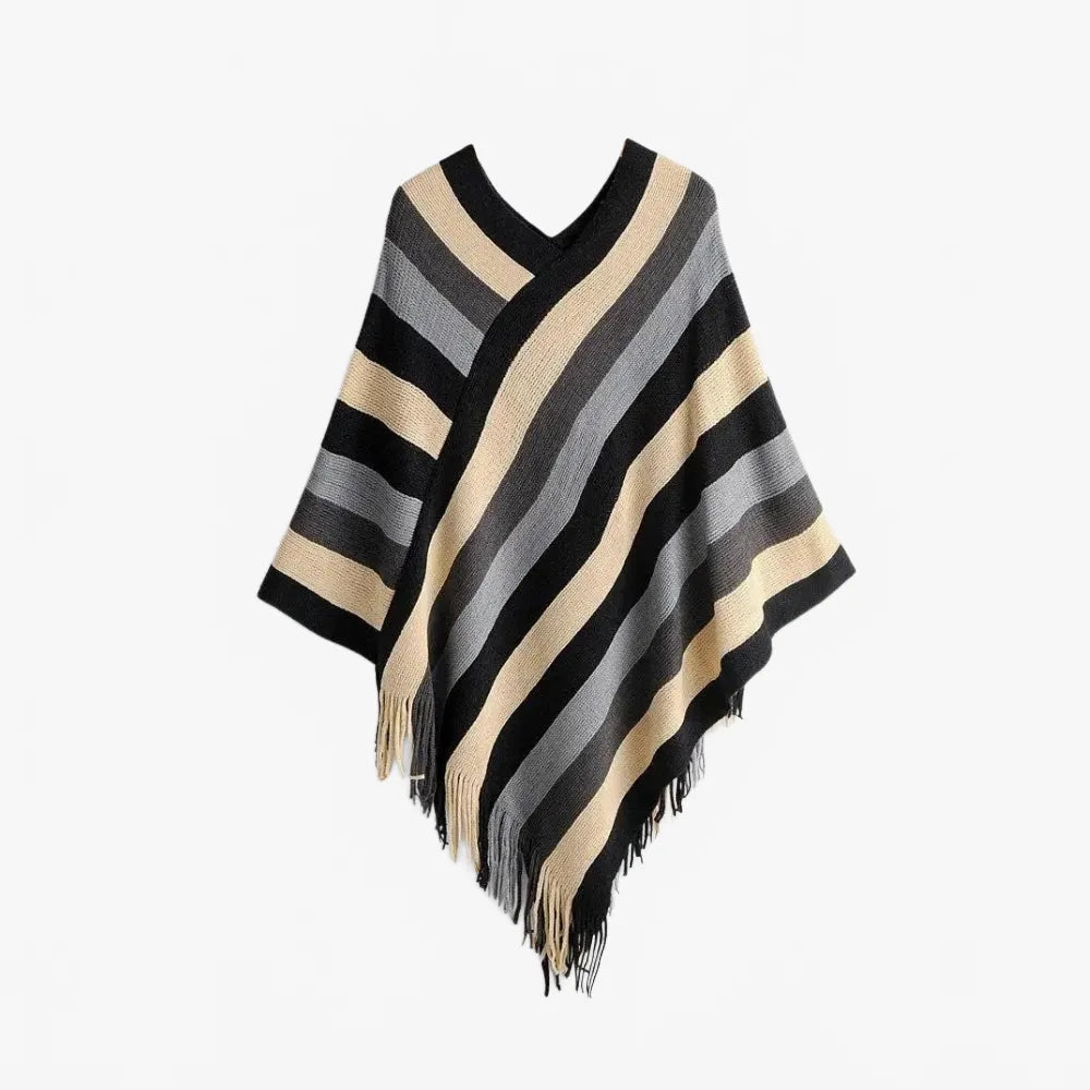 Poncho coloré mexicain à rayures pour un style unique-Poncho Passion