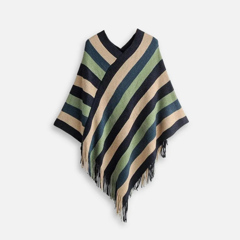 Poncho coloré mexicain à rayures pour un style unique-Poncho Passion