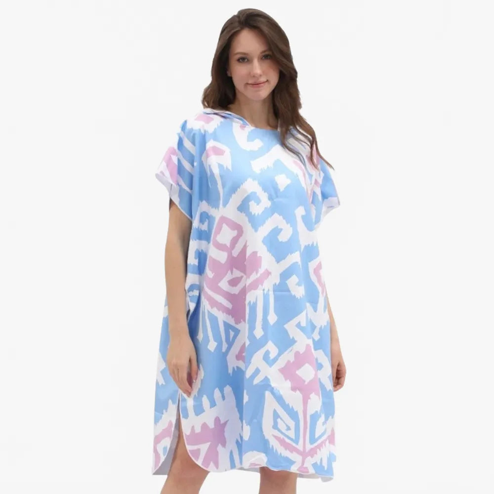 Poncho de bain design tribal pour plage et piscine-Poncho Passion