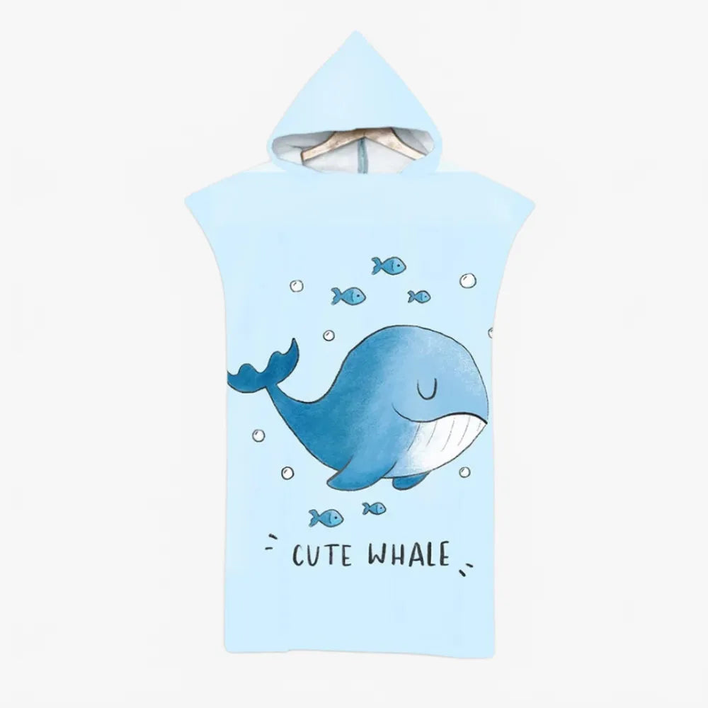 Poncho de bain enfant motif baleine adorable-Poncho Passion