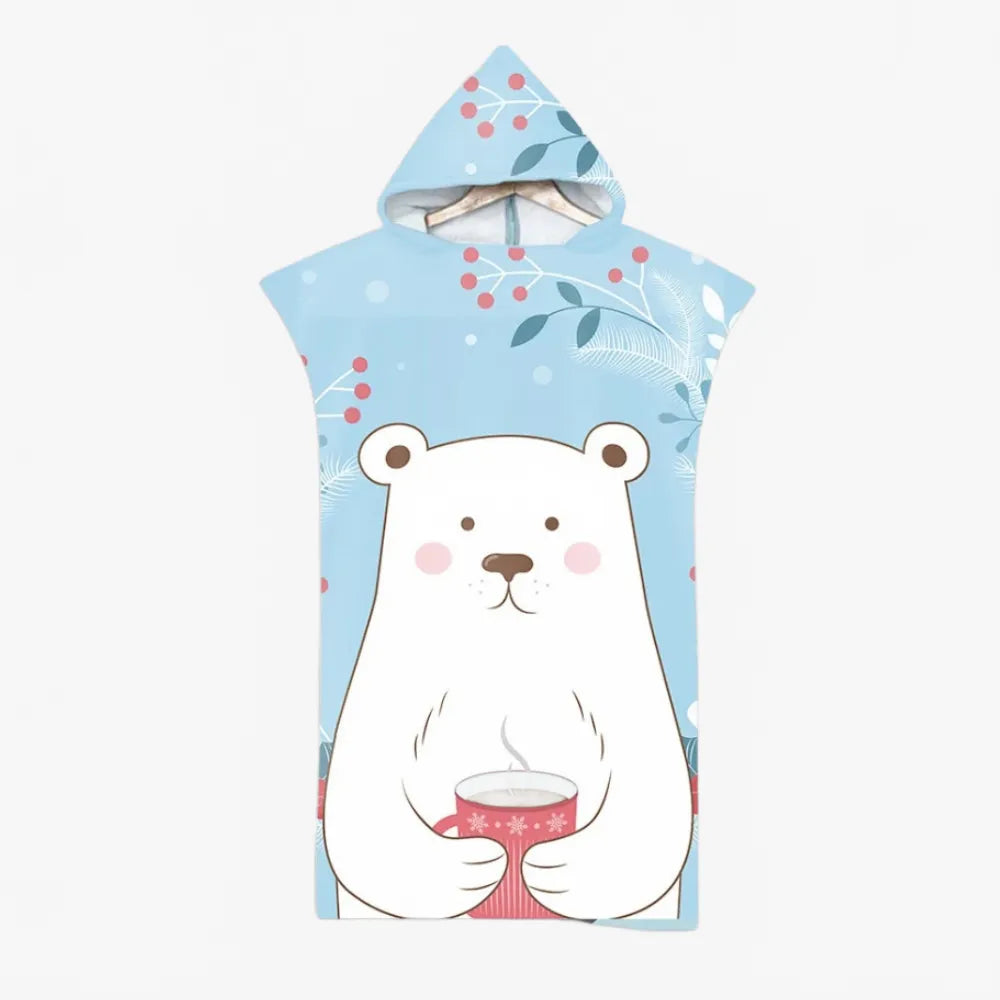 Poncho de bain enfant thème ours chocolat cosy-Poncho Passion