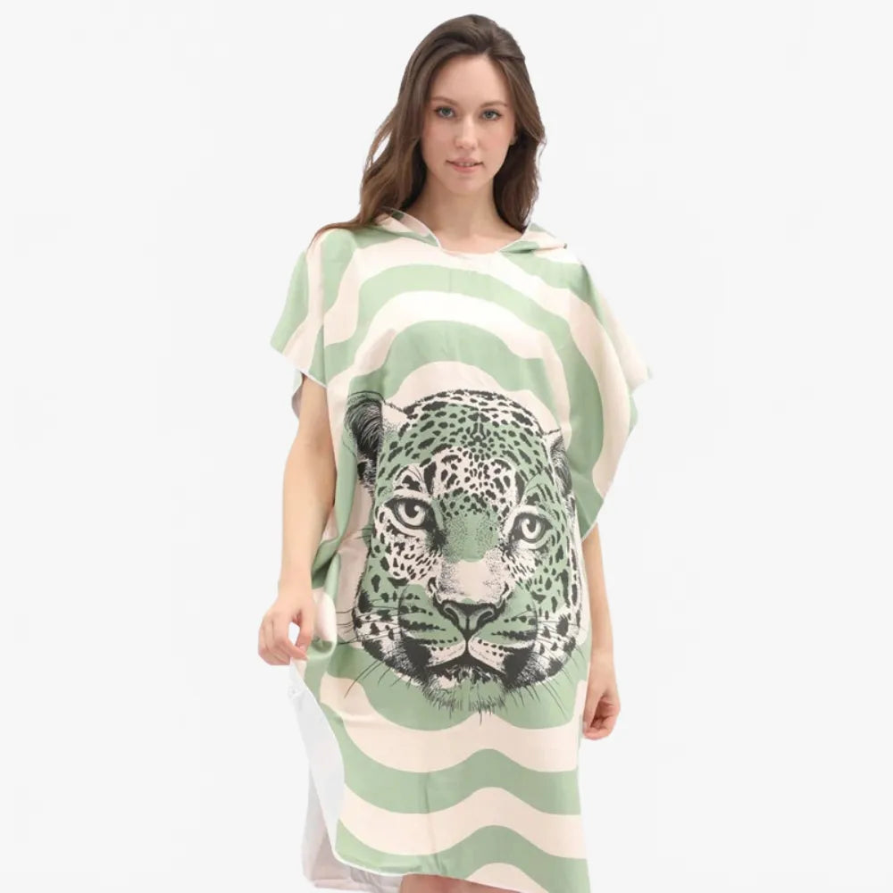 Poncho de bain motif félin pour moments sauvages-Poncho Passion