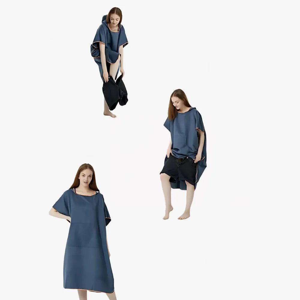 Poncho de bain orange léger pour plage et piscine-Poncho Passion