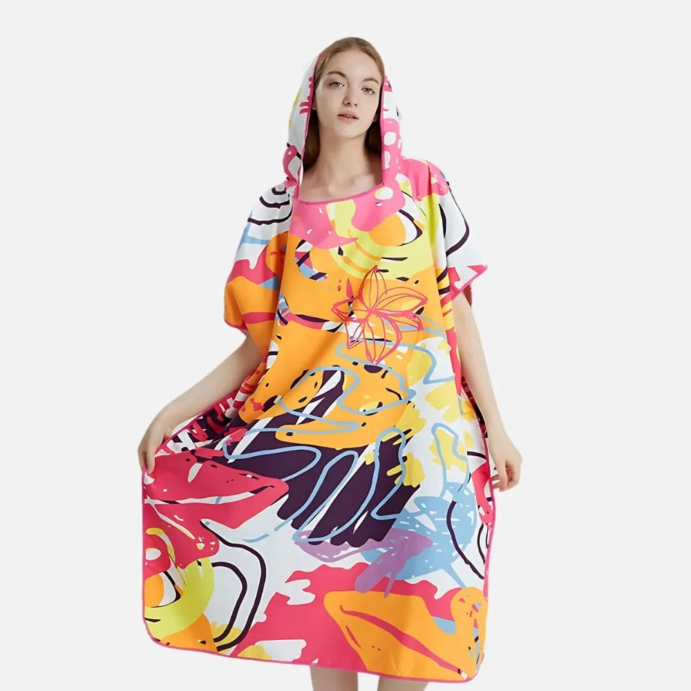 Poncho de bain orange léger pour plage et piscine-Poncho Passion