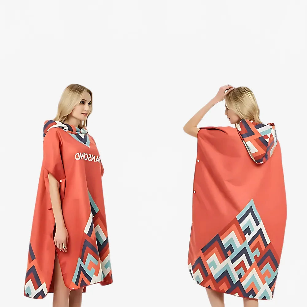 Poncho de bain rouge unisexe pour plage et piscine-Poncho Passion