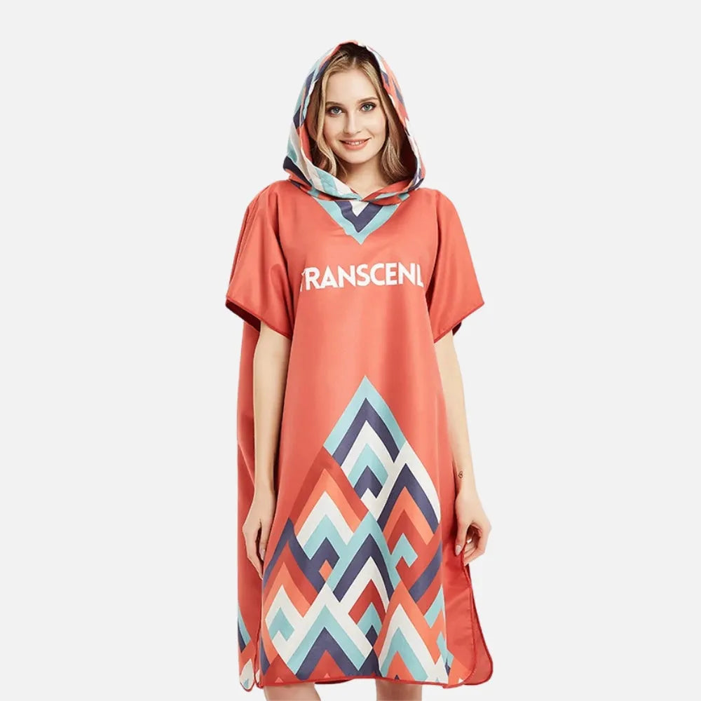 Poncho de bain rouge unisexe pour plage et piscine-Poncho Passion