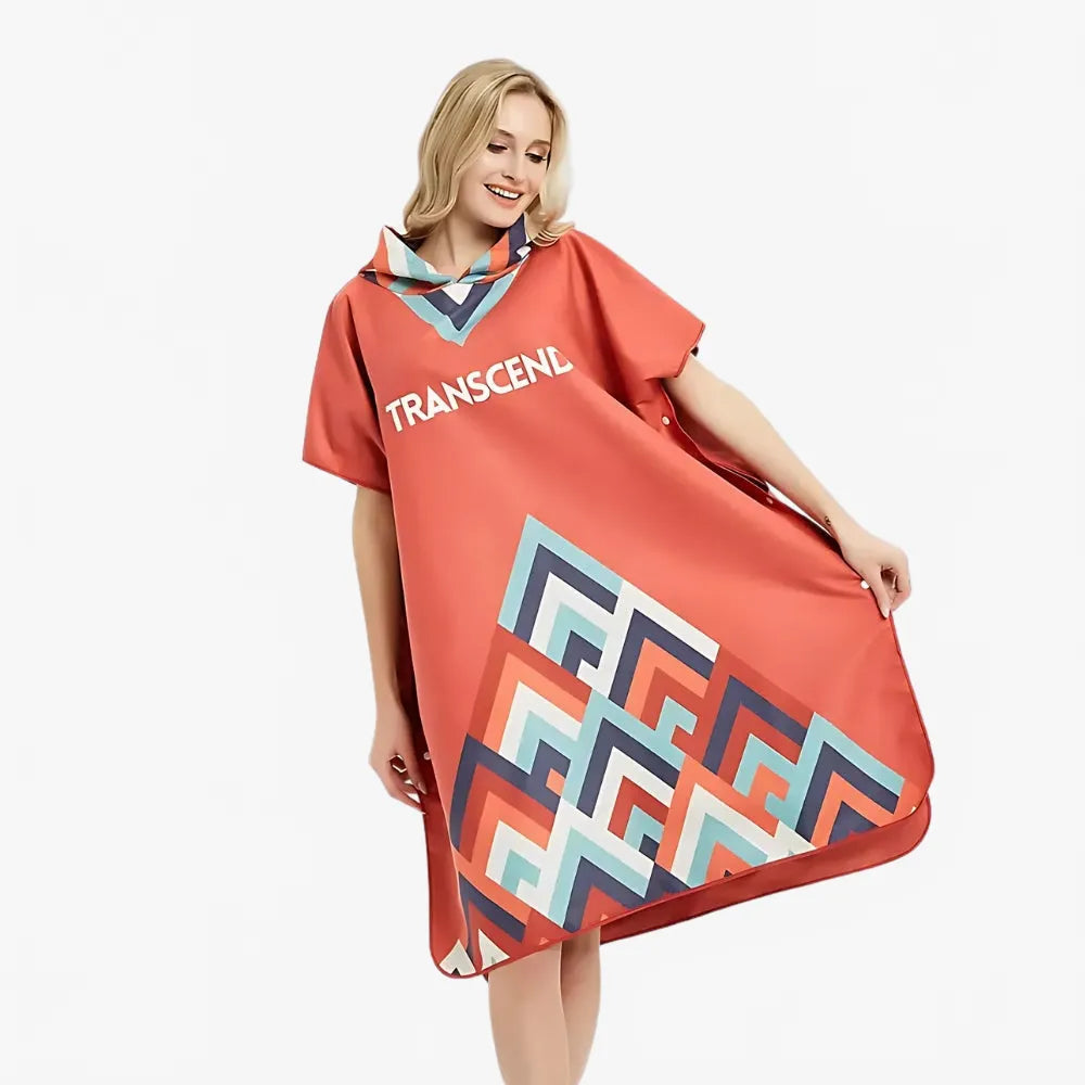 Poncho de bain rouge unisexe pour plage et piscine-Poncho Passion