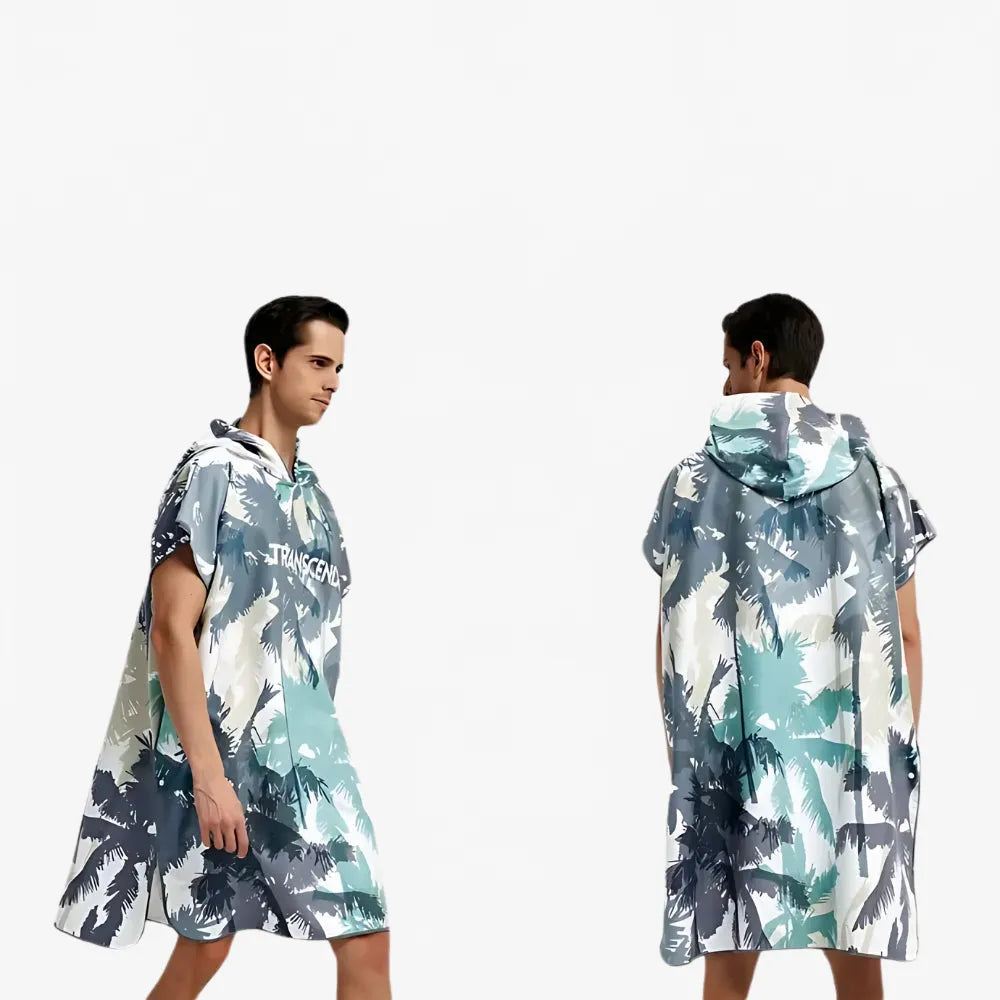 Poncho de plage motif palmier pour surfeurs-Poncho Passion