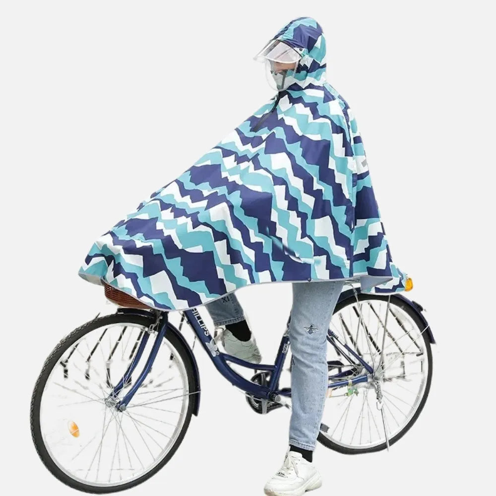 Poncho de pluie motifs montagnes pour cycliste-Poncho Passion