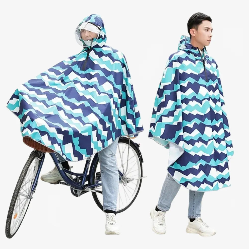 Poncho de pluie motifs montagnes pour cycliste-Poncho Passion