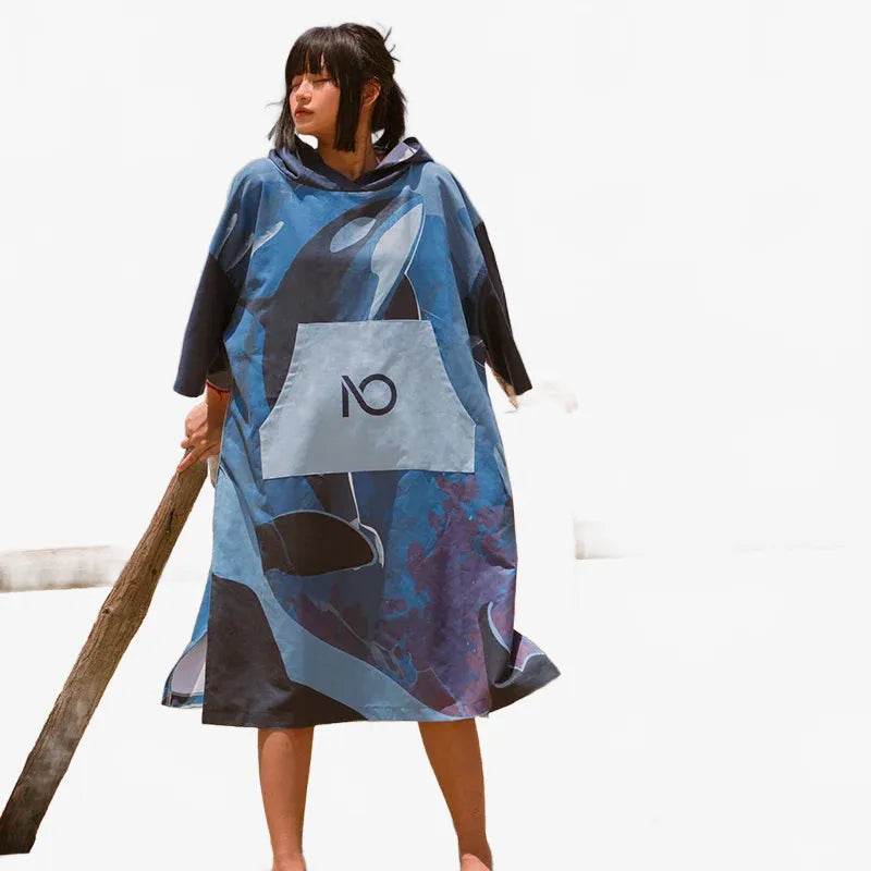 Poncho de surf orque pour plage et océan-Poncho Passion
