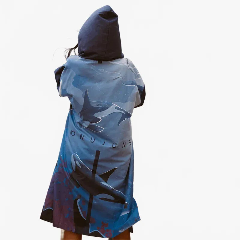 Poncho de surf orque pour plage et océan-Poncho Passion