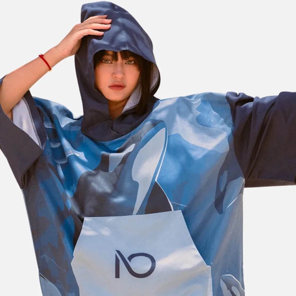 Poncho de surf orque pour plage et océan-Poncho Passion