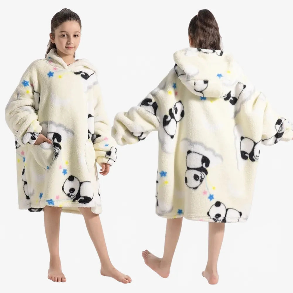 Poncho douillet motif panda pour toutes les saisons-Poncho Passion