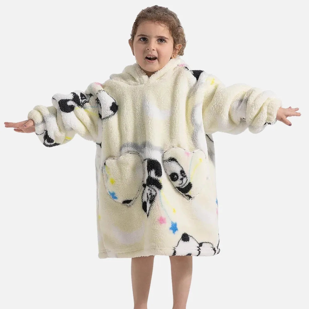 Poncho douillet motif panda pour toutes les saisons-Poncho Passion