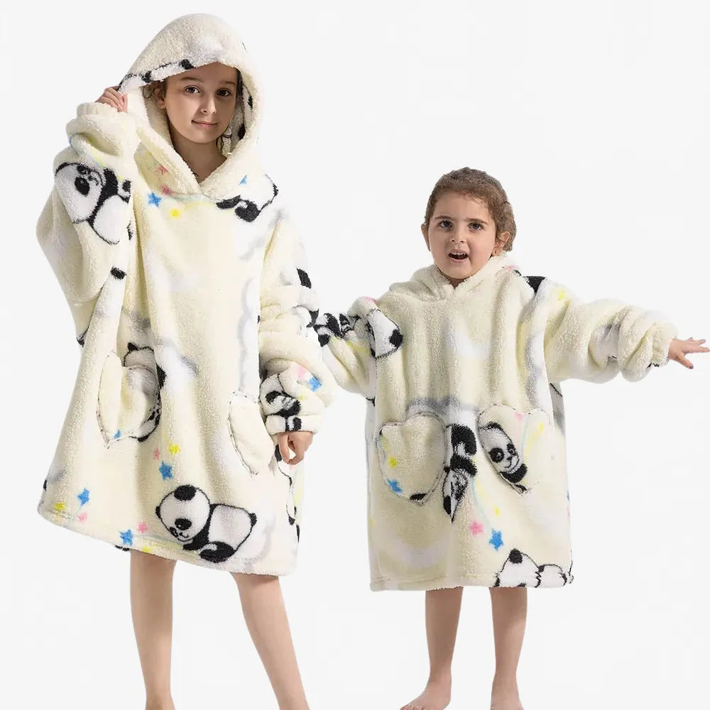 Poncho douillet motif panda pour toutes les saisons-Poncho Passion