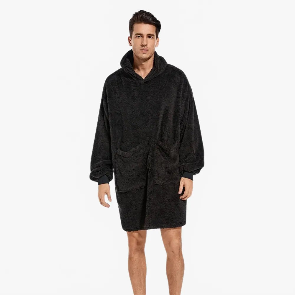 Poncho douillet plaid pour homme d'hiver-Poncho Passion