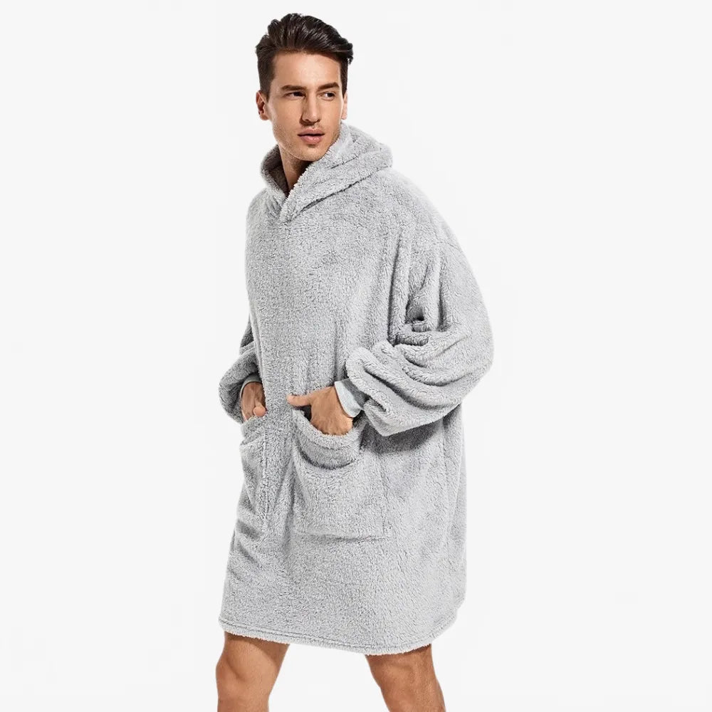 Poncho douillet plaid pour homme d'hiver-Poncho Passion