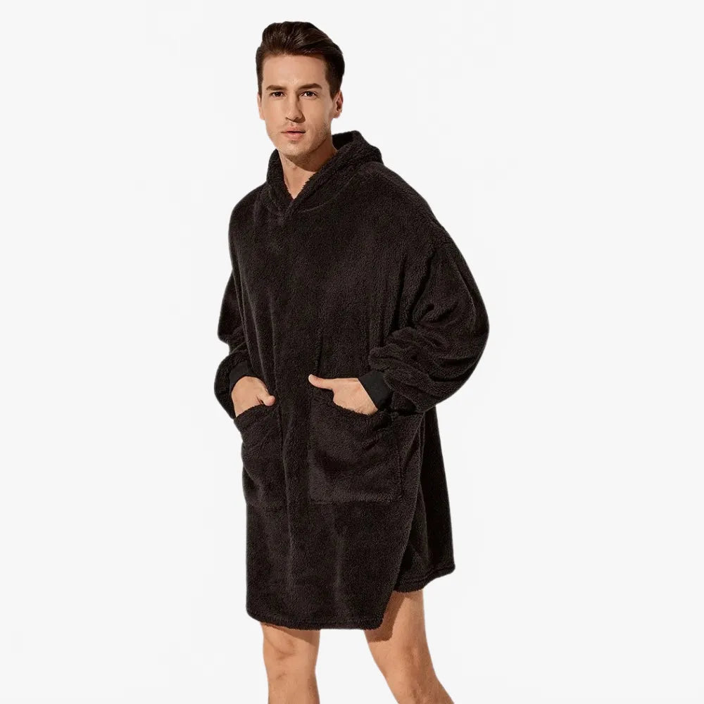 Poncho douillet plaid pour homme d'hiver-Poncho Passion