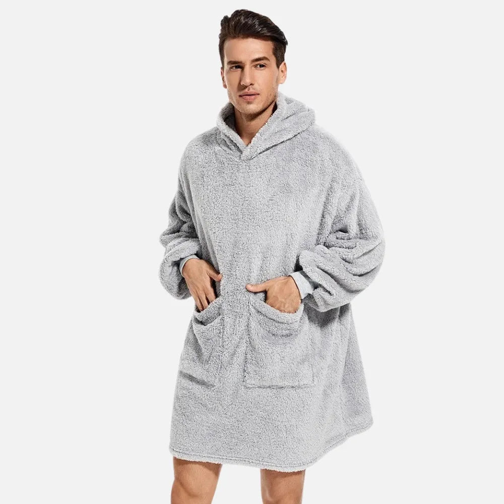 Poncho douillet plaid pour homme d'hiver-Poncho Passion