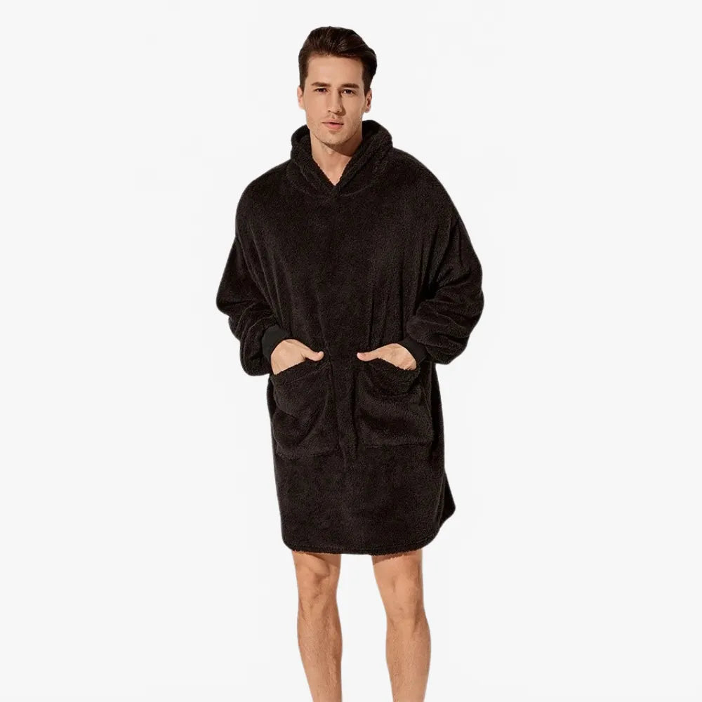 Poncho douillet plaid pour homme d'hiver-Poncho Passion